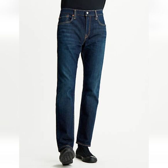 New Levi's Flex Premium 502 Taper Dark Wash Denim Jeans Big & Tall 44 x 32 - Picture 4 of 10